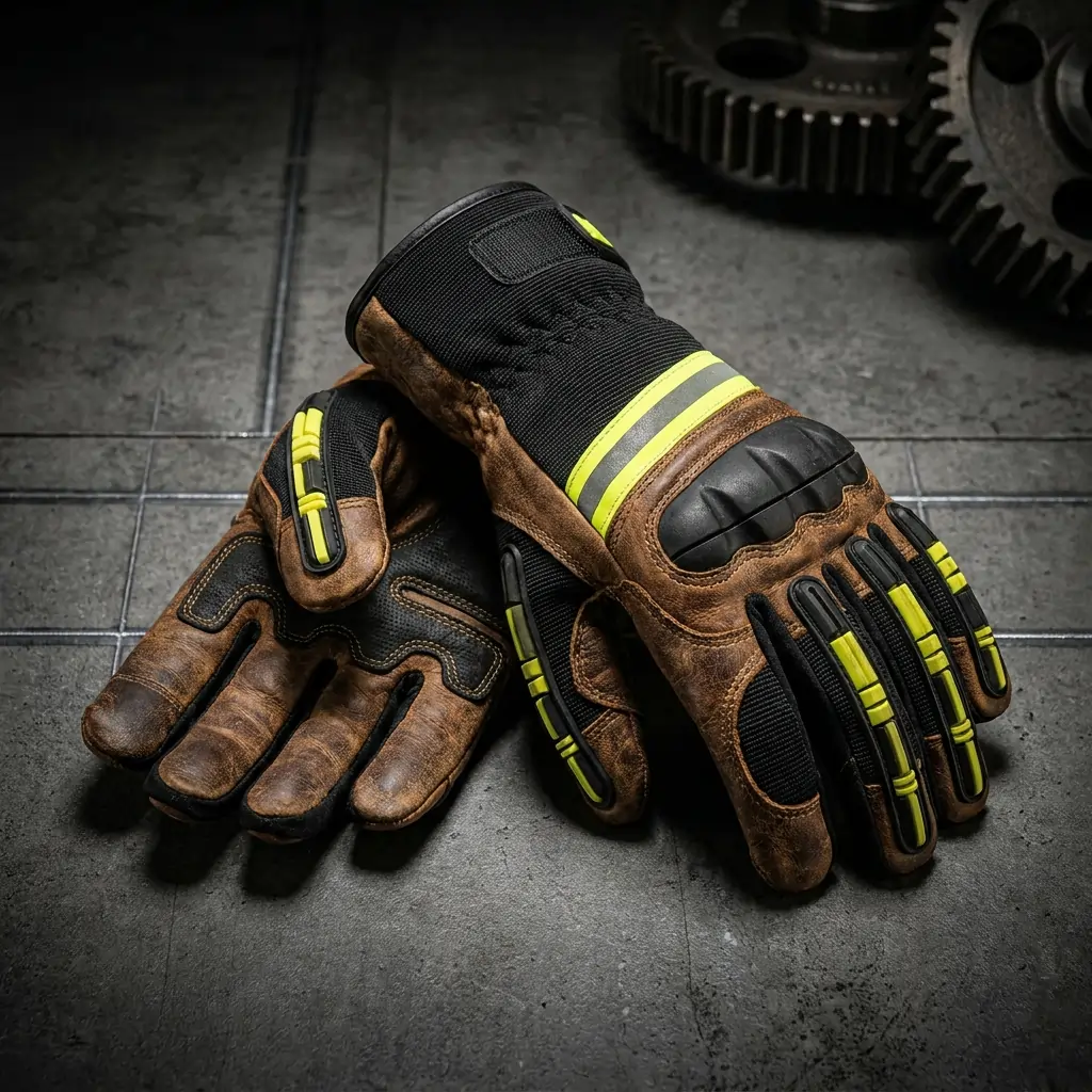 Industrial safety gloves product shot for warehouse and factory use
