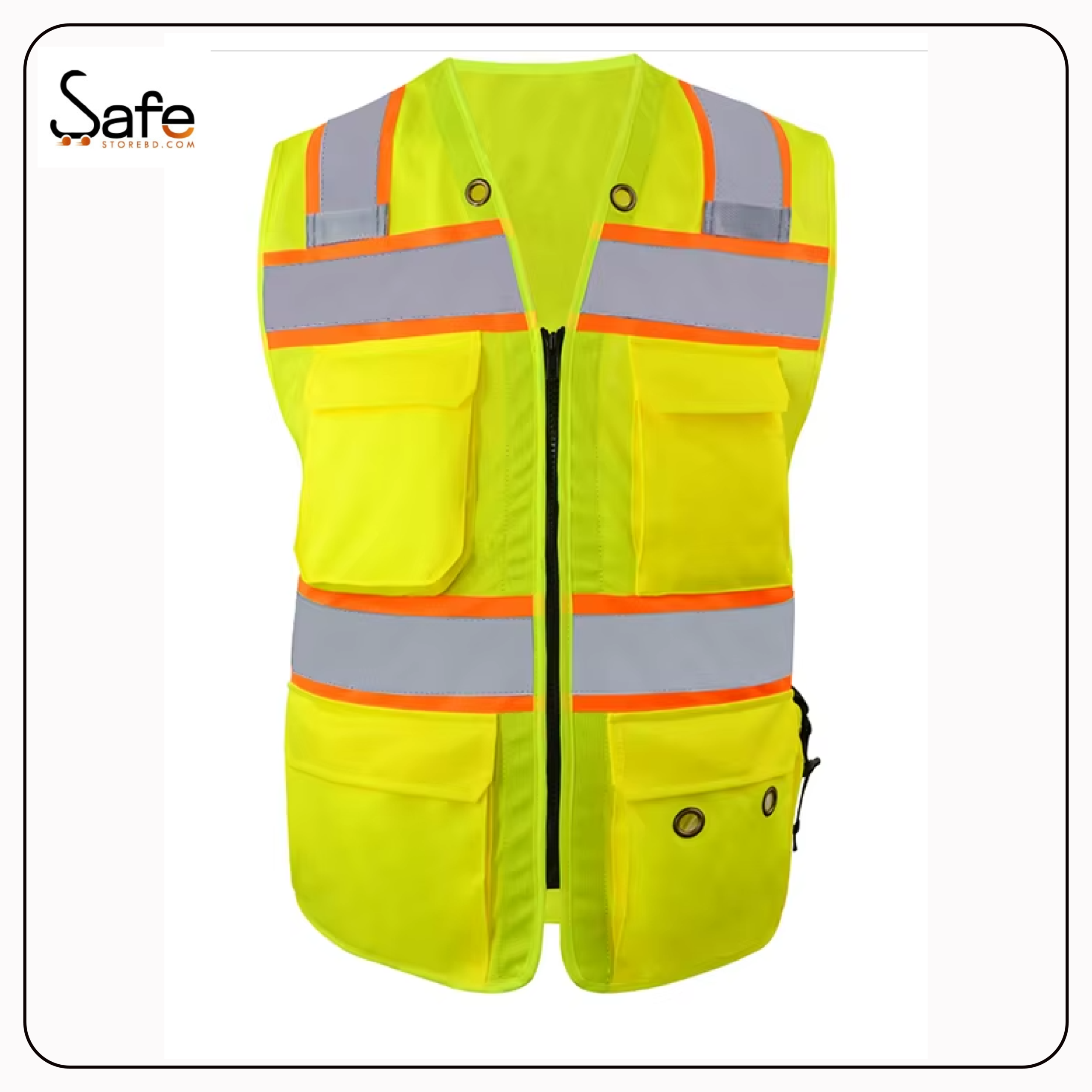 Safety Vest with 4 Pocket Best Quality (Orange/Green)